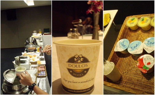 スープ・サラダ・ゆで卵・ソーセージ・パン類・フルーツ・ヨーグルト・ジュース・コーヒー＆ティーパック♪