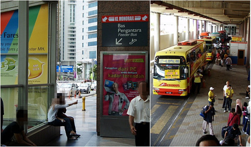 外に出てエスカレーター降りるとバス乗り場