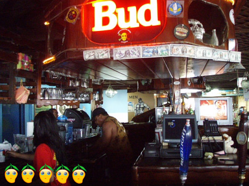 カウンターのバドネオンサインも今点いた♪