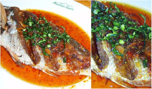 Fish cooked in Chili Sauce