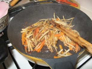 砂糖と醤油投入