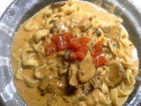 キノコのクリームパスタ20050605