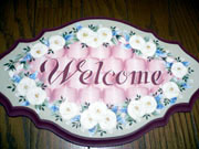 Welcomeプレート-ミニ薔薇