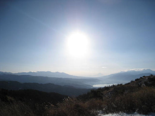 21年1月1日　富士山　諏訪湖　太陽