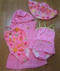 フルーツ柄の水着セット