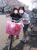 さくらと桜色の自転車