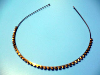 【カチューシャ】　ラインストーン（ゴールド）