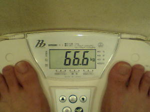 現在の私の体重　６６．６キロ