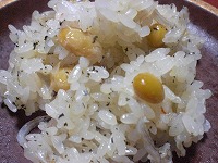 大豆とじゃこのおこわ