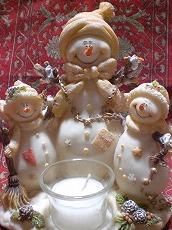 雪だるまろうそく立て