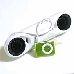 iPod shuffleをアクティブスピーカーにつなげる