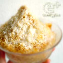 コーヒー氷のミルクがけ