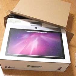 iMac27インチ　外箱から製品パッケージを取り出す