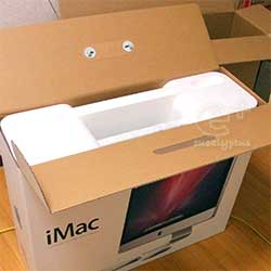 iMac27インチ 製品パッケージの箱を開ける