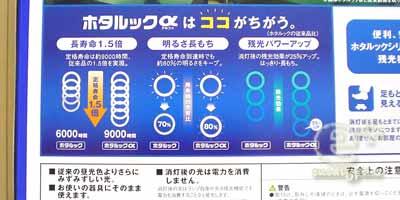 ホタルックα　パッケージ裏面の説明