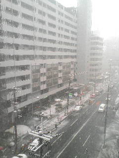大阪も雪景色