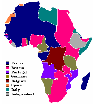 1914年当時の欧州列強によるアフリカの植民地