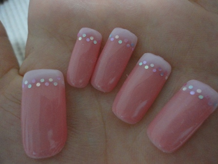 チップ*ピンク×ホワイトフレンチ