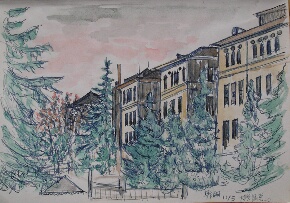 早稲田大学水彩画