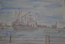山下公園水彩画