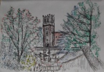 早稲田大隈講堂水彩画