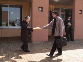 つがる市でのチラシ配布