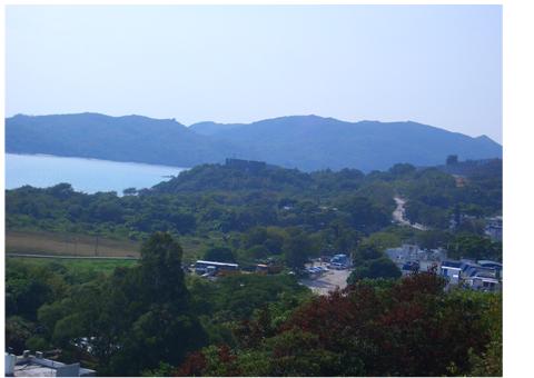 Tong Fuk 山から村の風景