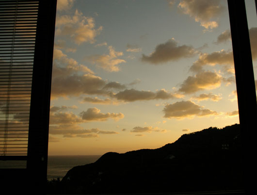 工房からの夕焼け