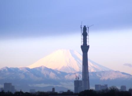富士山（２０１１年１２月のスカイツリー）