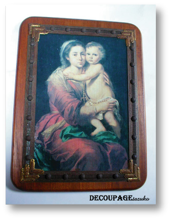 デコパージュ聖母マリア母子像