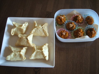 肉まん＆かぼちゃの茶巾絞り