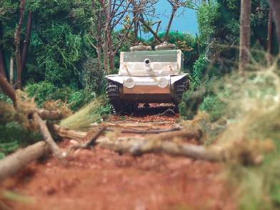 マシン倒木に迫る