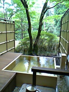 06年7月23日箱根「水の音」庭露天風呂