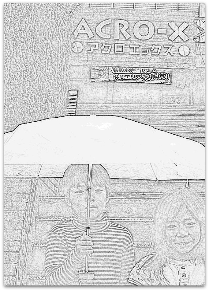 アクロエックスを乗り終えて記念にパチリ