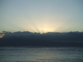 夕日の光