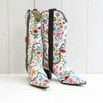 small-flower　print　western boots　.jpg