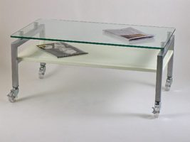 リビングテーブル天板強化ガラス　ホワイト