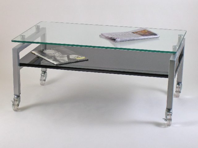 リビングテーブル天板強化ガラス　ブラック