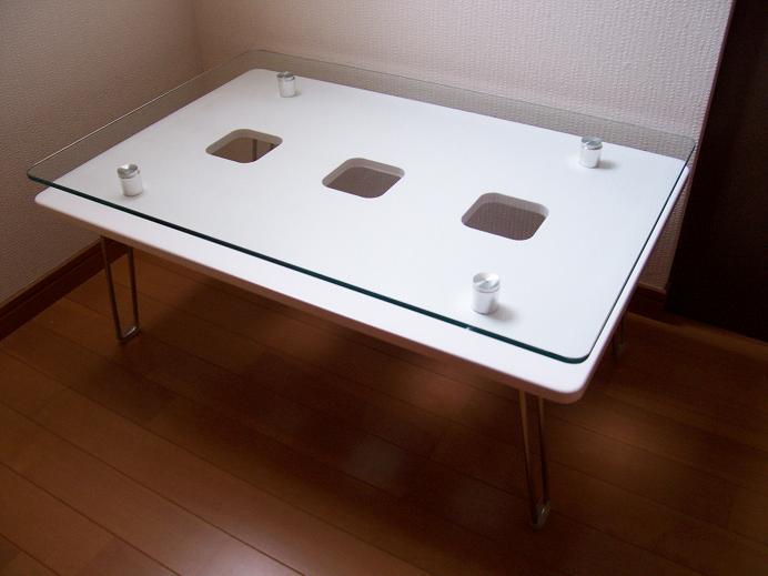 スキマディスプレイテーブル　ホワイト (3)