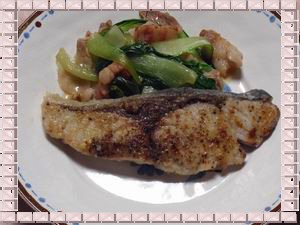 はまちのムニエル・青梗菜と豚肉のソテー