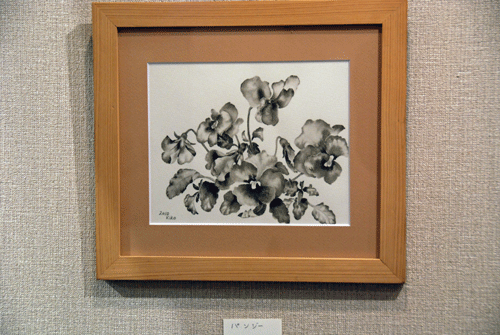 110104墨絵パンジー