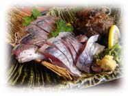 サザエと活〆アジのお造り