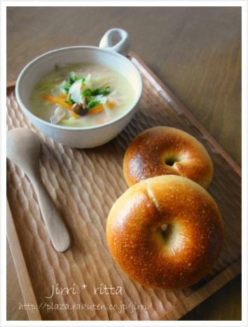 ベーグル＆豆乳スープ