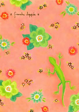 アンティークとかげ柄