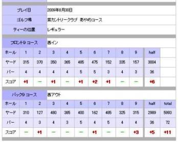 紫カントリークラブ　あやめコース 2009.8