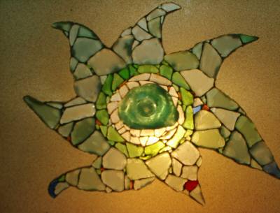 グラスアート作品ライトアップ１