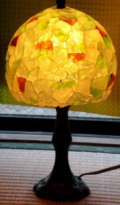 丸型ランプシェード(スタンド)点灯