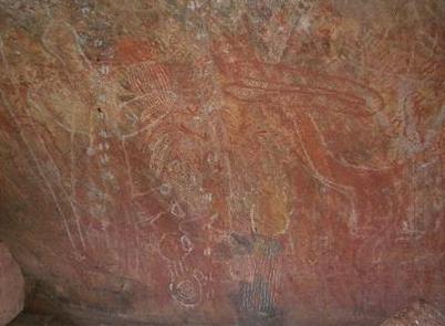 オーストラリア　ウルル　アボリジニの壁画
