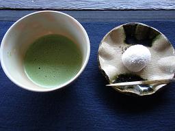 丈山苑　抹茶と饅頭