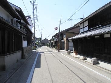 東海道。愛知県岡崎市八帖町往還通